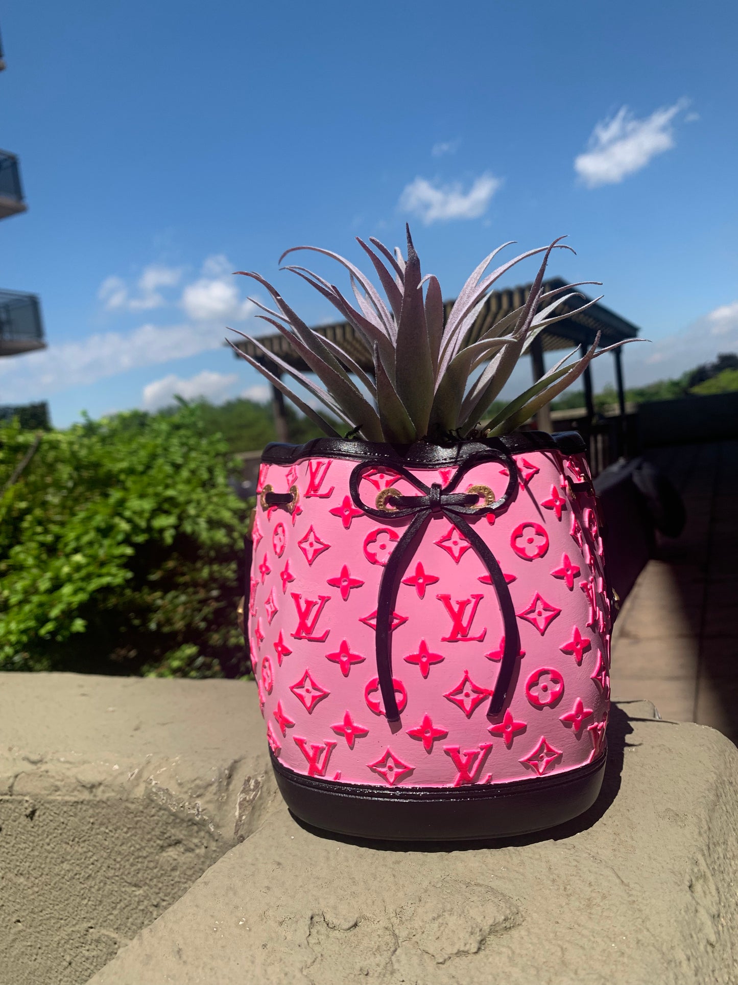 HOT PINK LV PURSE PLANTER