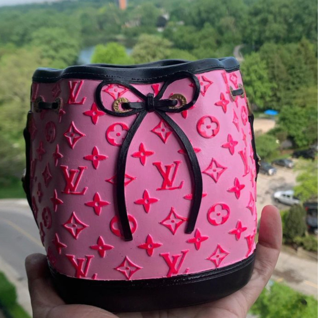 HOT PINK LV PURSE PLANTER