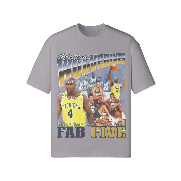 MICHIGAN WOLVERINES FAB FIVE UNISEX LOOSE T-SHIRT