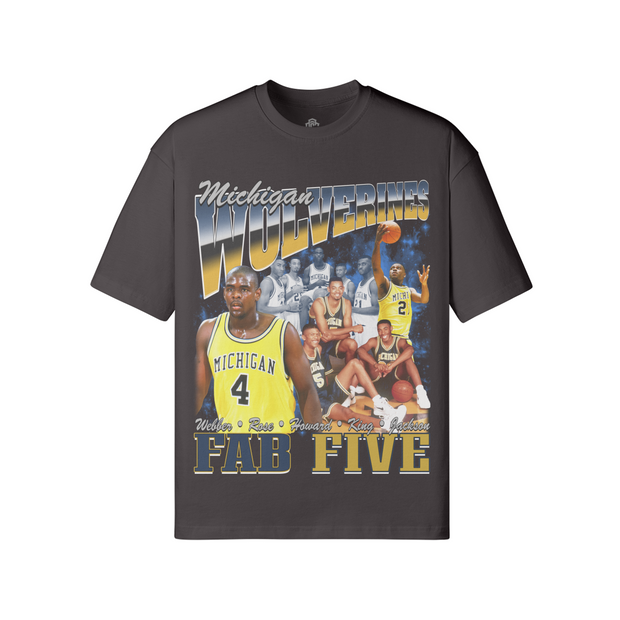 MICHIGAN WOLVERINES FAB FIVE UNISEX LOOSE T-SHIRT